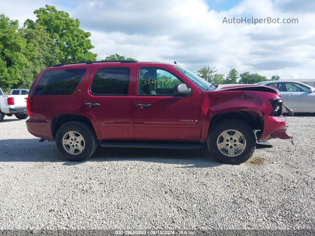 2007 Chevrolet Tahoe Ls Red vin: 1GNFC13C97R419748