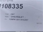 2007 Chevrolet Tahoe Ltz White vin: 1GNFK13017J103557