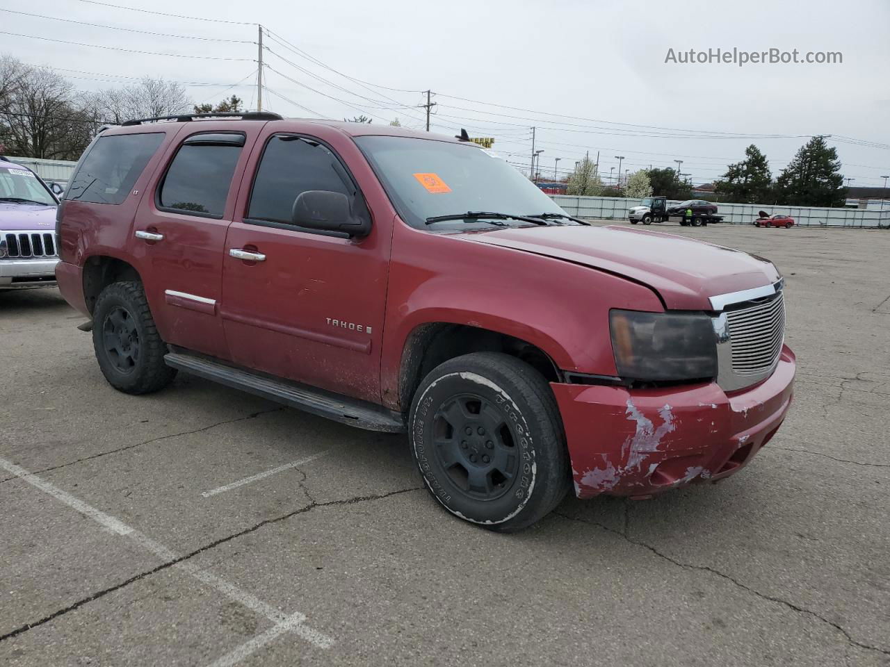 2007 Chevrolet Tahoe K1500 Red vin: 1GNFK13027J238448