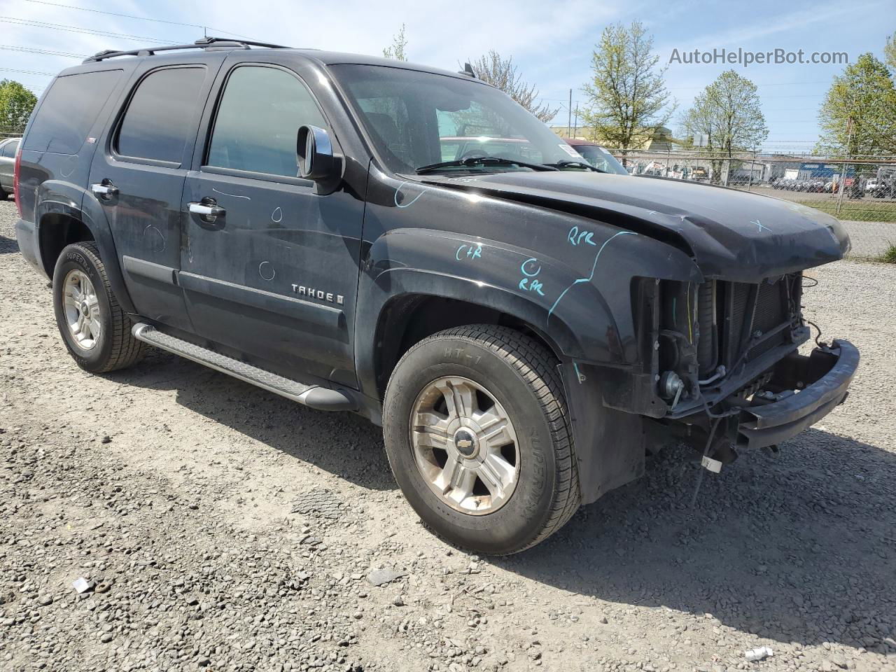 2007 Chevrolet Tahoe K1500 Black vin: 1GNFK13037R415736