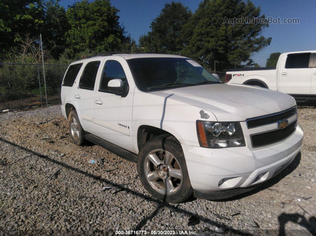 2007 Chevrolet Tahoe Ltz White vin: 1GNFK13067J109600