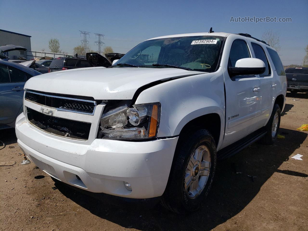 2007 Chevrolet Tahoe K1500 White vin: 1GNFK13067J244155