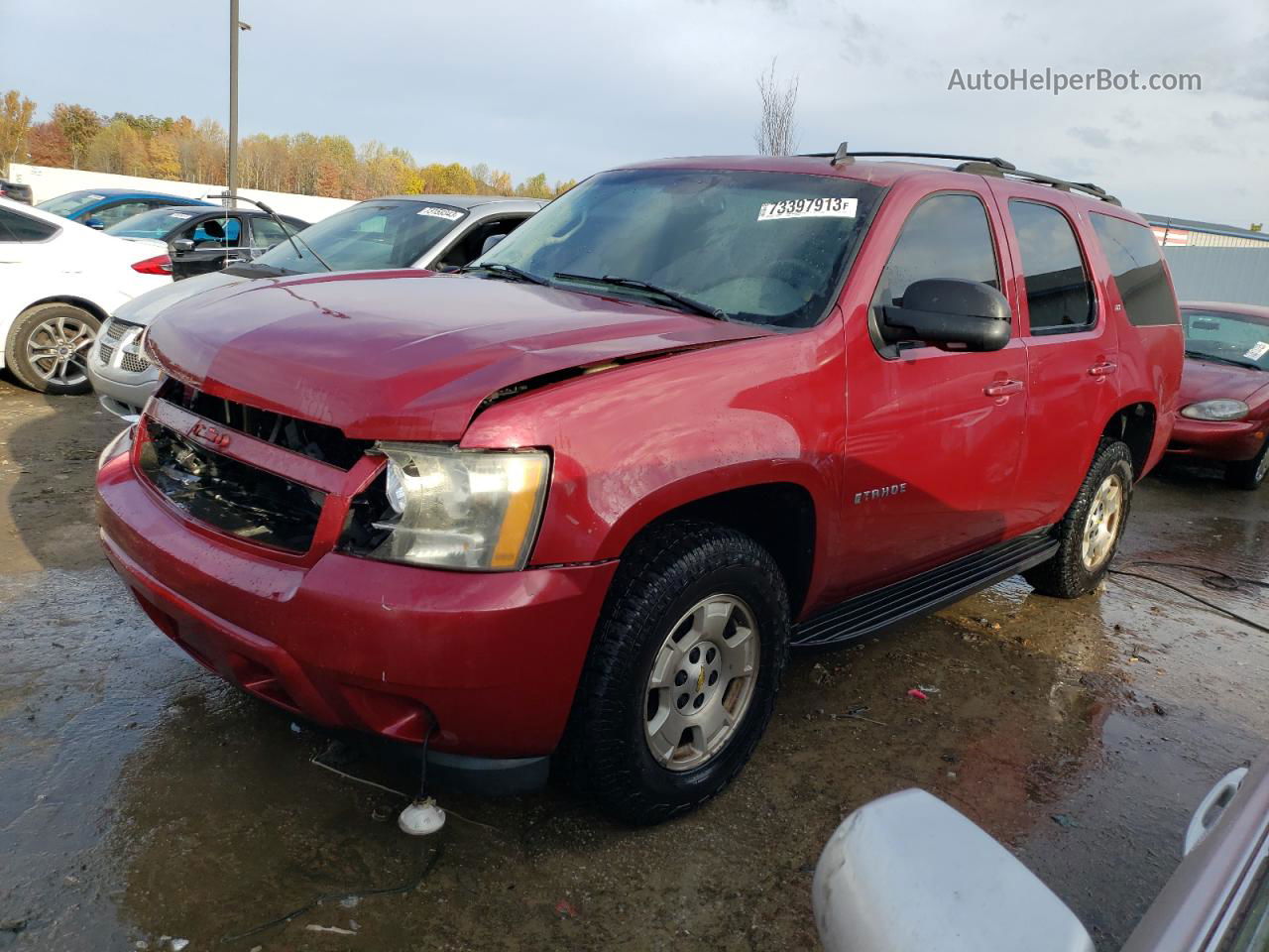 2007 Chevrolet Tahoe K1500 Red vin: 1GNFK13067R115639