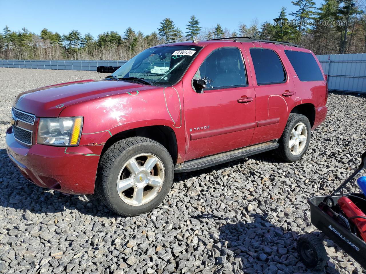 2007 Chevrolet Tahoe K1500 Burgundy vin: 1GNFK13067R203610