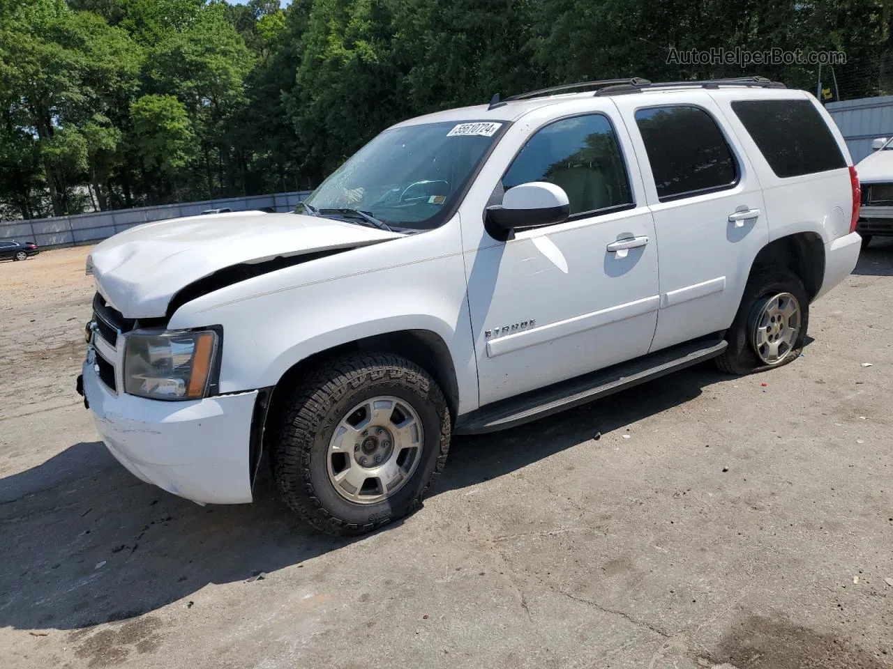 2007 Chevrolet Tahoe K1500 White vin: 1GNFK13097R191050