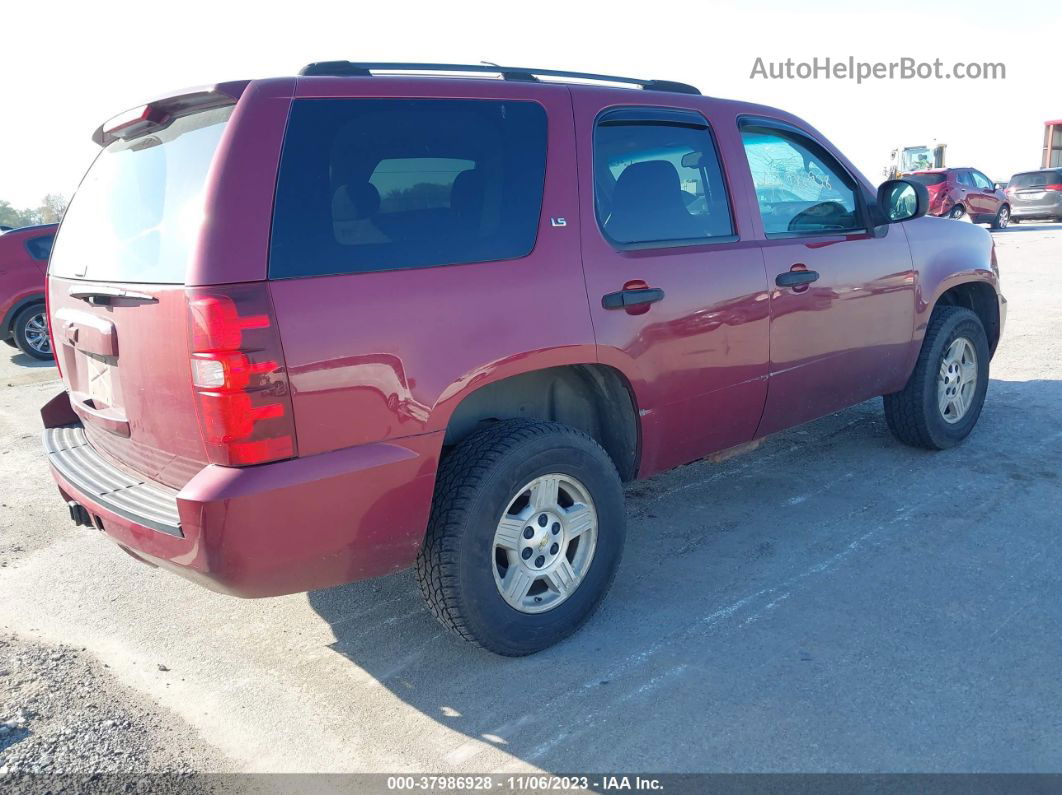 2007 Chevrolet Tahoe Ls Maroon vin: 1GNFK13097R244359