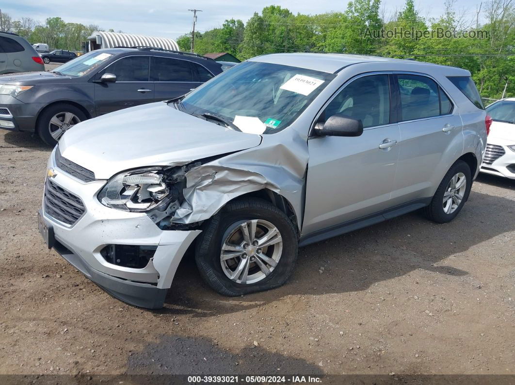 2016 Chevrolet Equinox Ls Silver vin: 1GNFLEEKXGZ108180