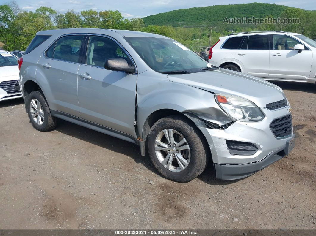 2016 Chevrolet Equinox Ls Silver vin: 1GNFLEEKXGZ108180