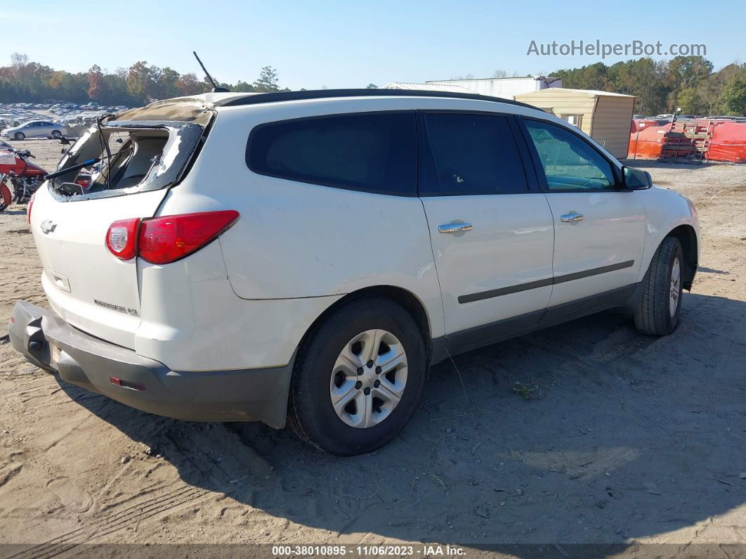 2011 Chevrolet Traverse Ls White vin: 1GNKREED5BJ372929