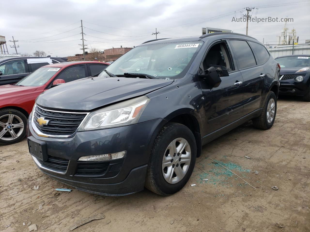 2014 Chevrolet Traverse Ls Gray vin: 1GNKRFED2EJ232783