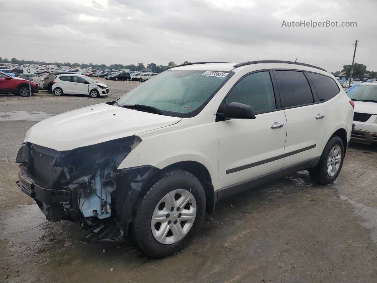 2012 Chevrolet Traverse Ls White vin: 1GNKRFED4CJ204254