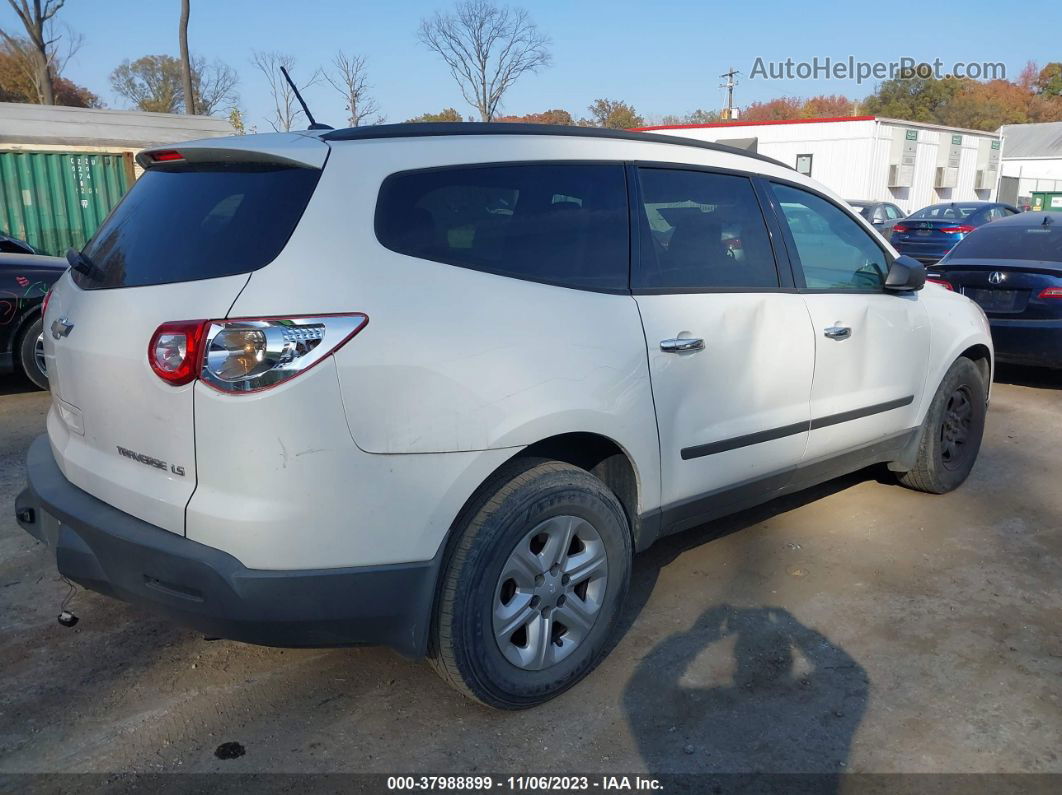 2012 Chevrolet Traverse Ls White vin: 1GNKRFED4CJ328010