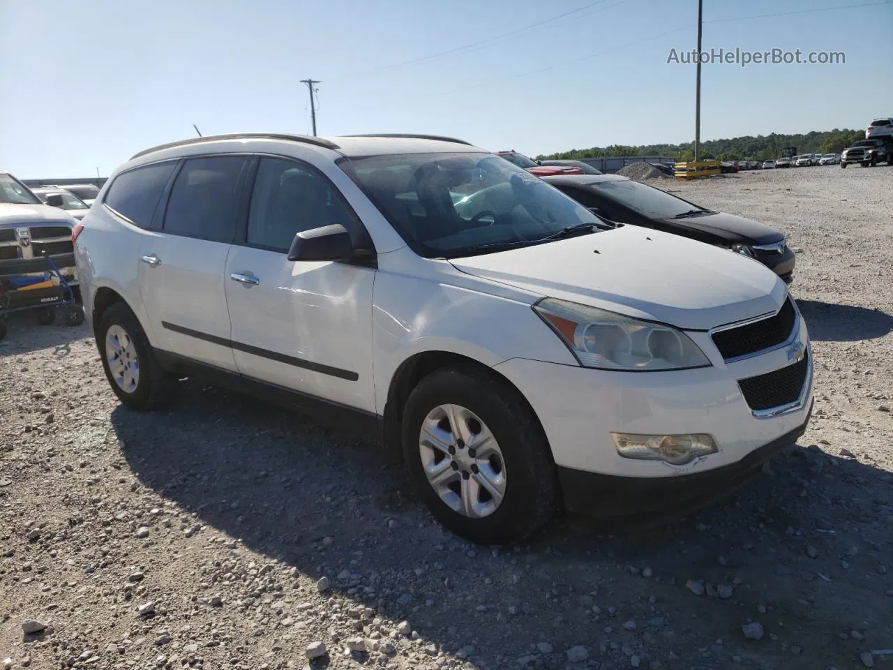 2012 Chevrolet Traverse Ls White vin: 1GNKRFED5CJ144520