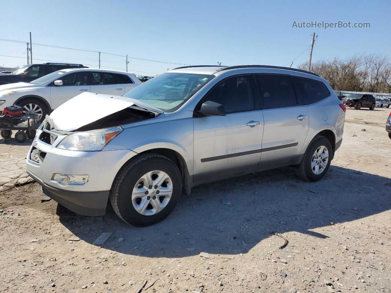 2012 Chevrolet Traverse Ls Silver vin: 1GNKRFED6CJ422812