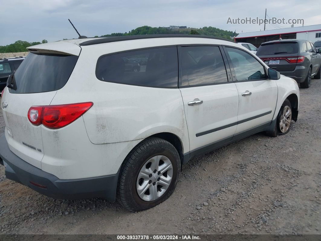 2011 Chevrolet Traverse Ls White vin: 1GNKRFED9BJ385656