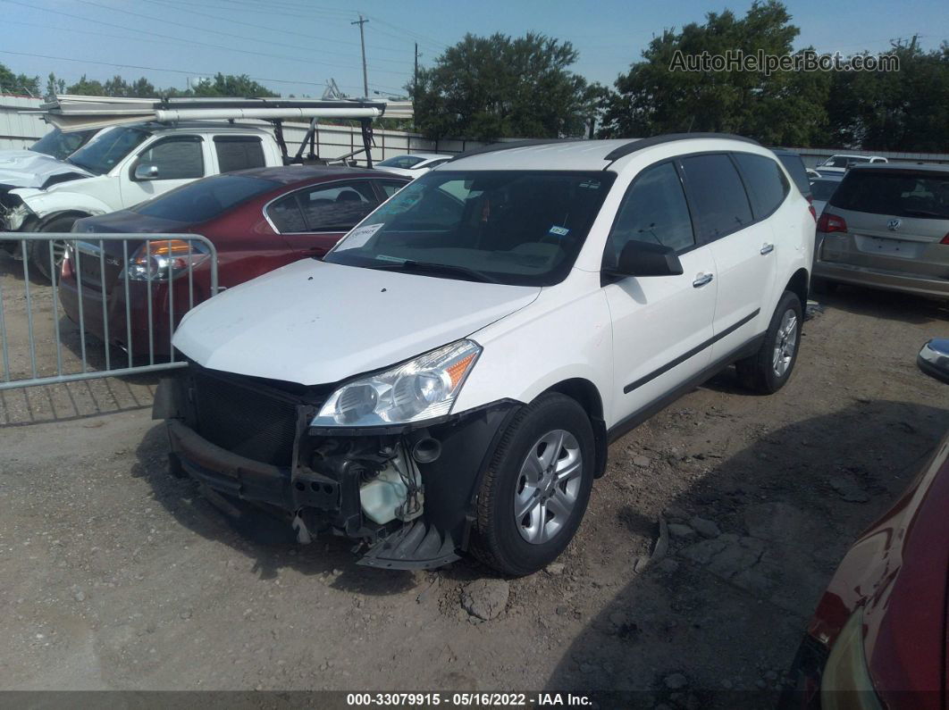 2012 Chevrolet Traverse Ls White vin: 1GNKRFED9CJ129888