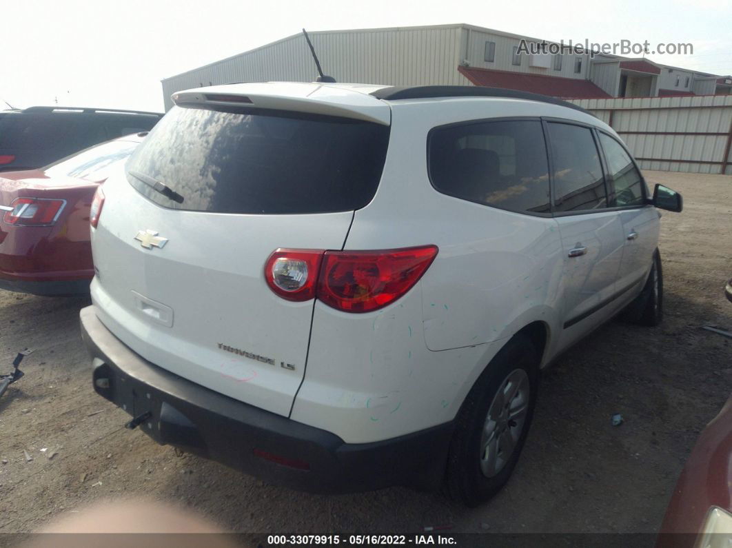 2012 Chevrolet Traverse Ls White vin: 1GNKRFED9CJ129888