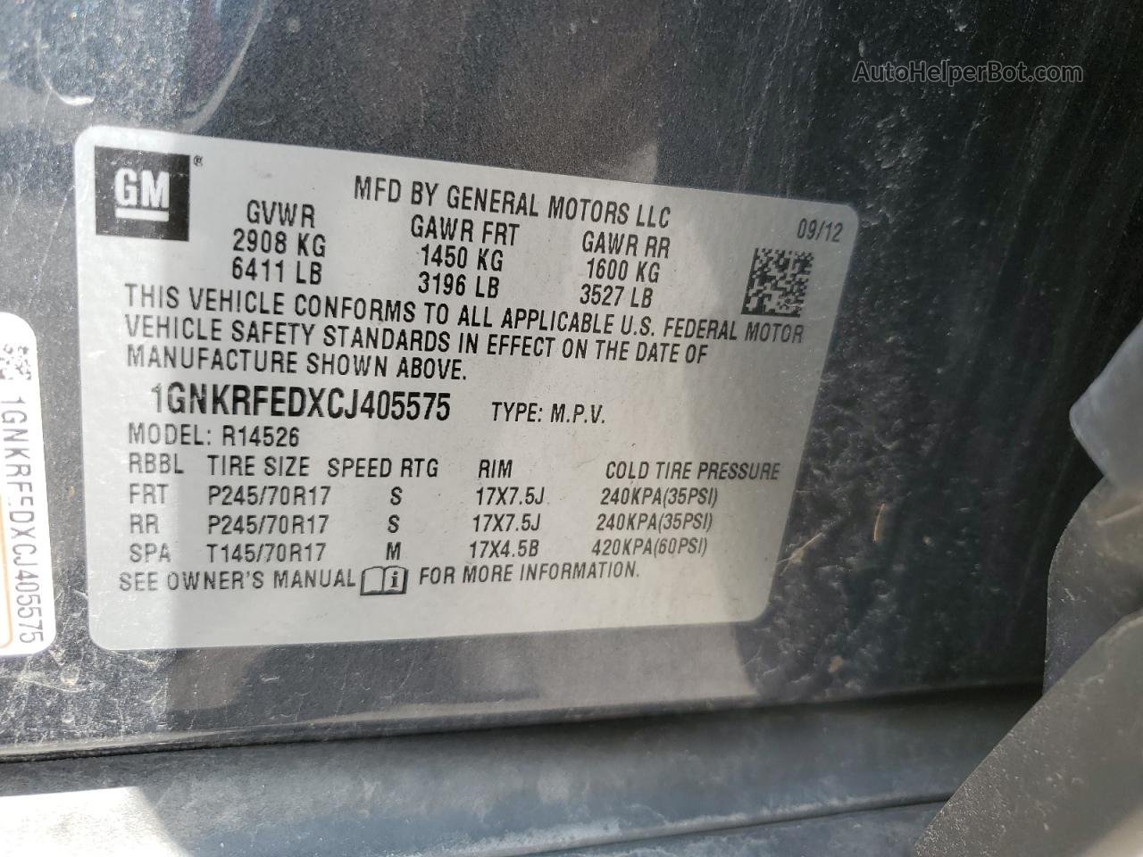 2012 Chevrolet Traverse Ls Серый vin: 1GNKRFEDXCJ405575