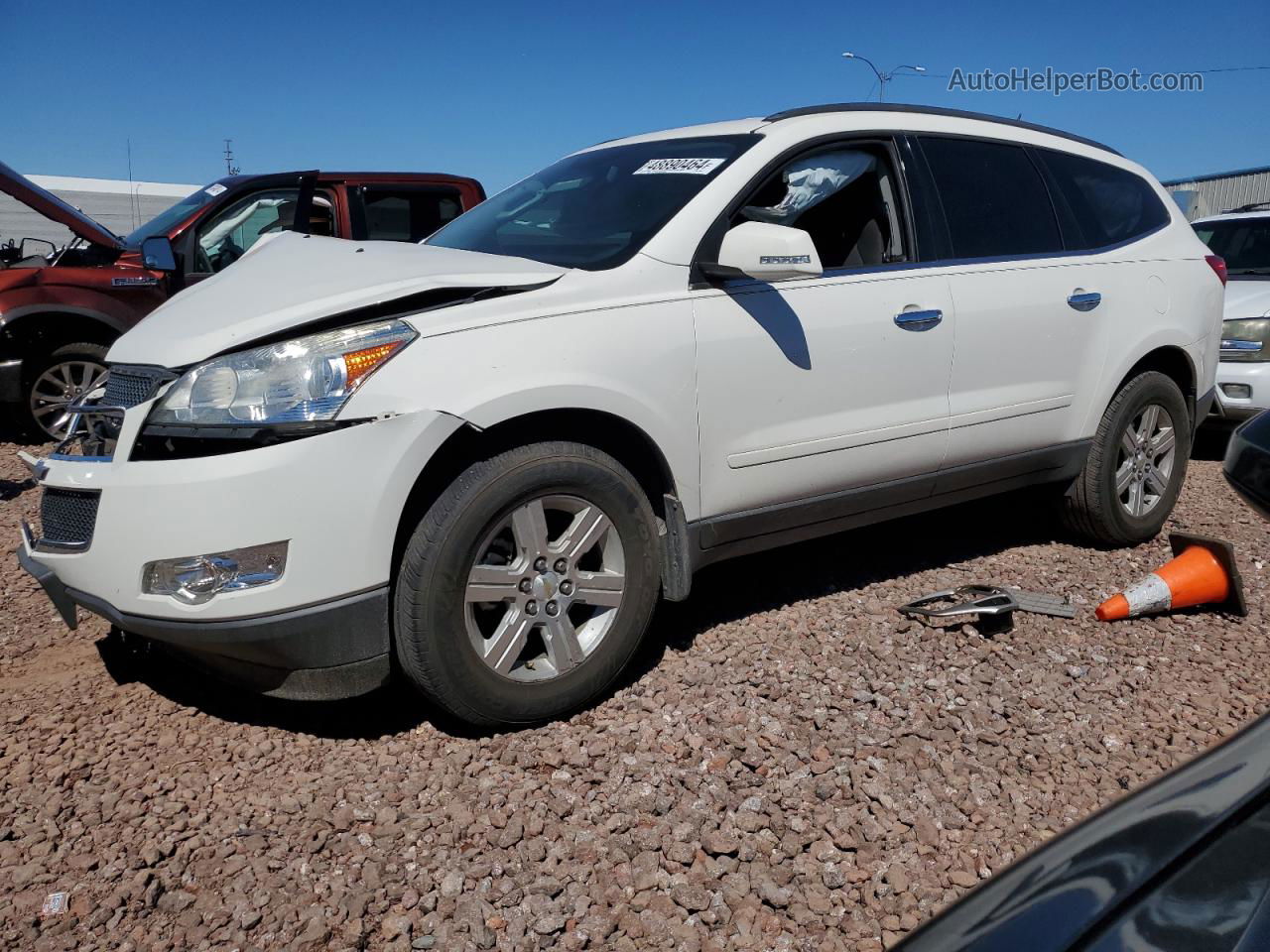 2011 Chevrolet Traverse Lt White vin: 1GNKRGED2BJ119983