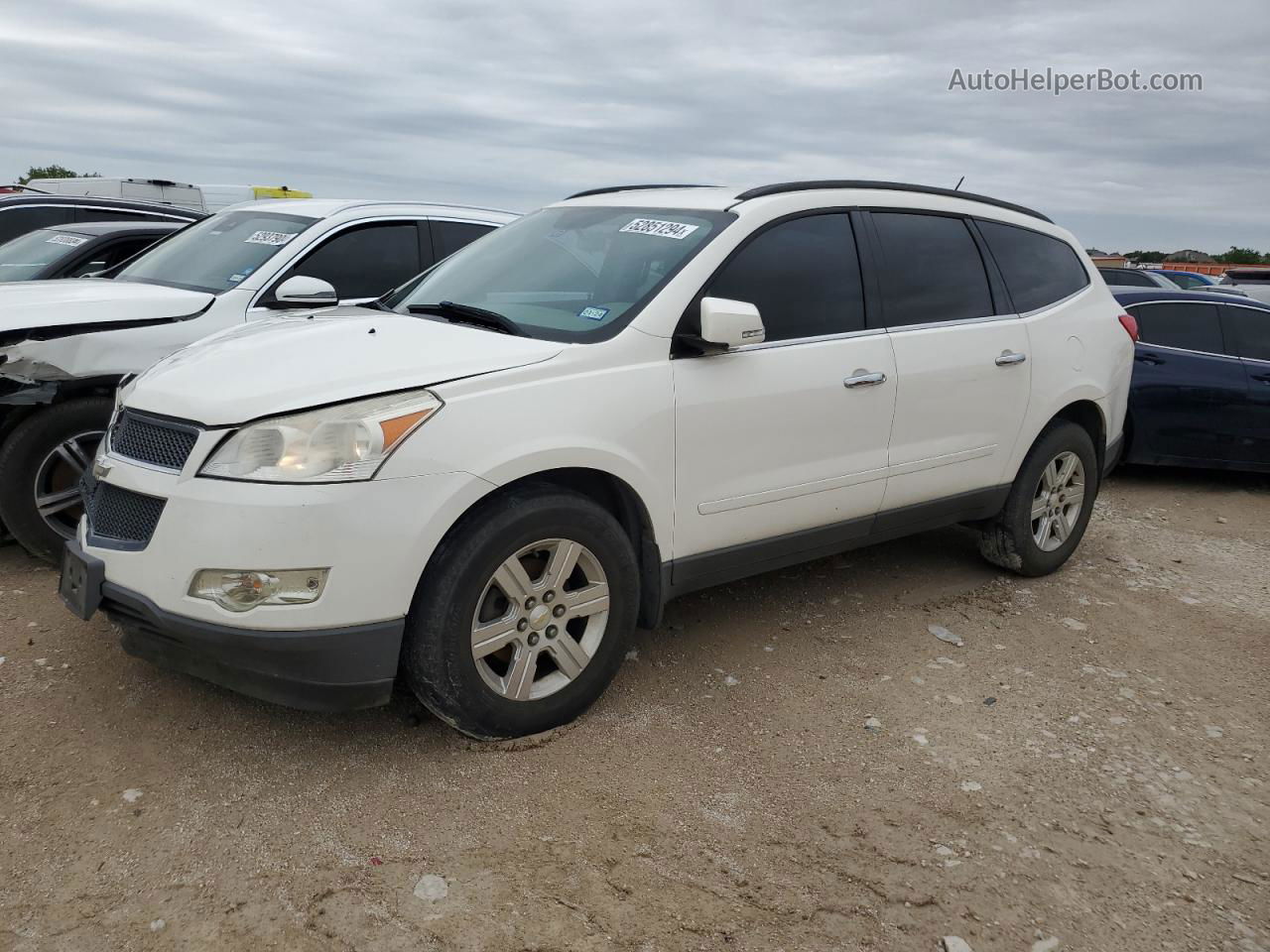 2012 Chevrolet Traverse Lt White vin: 1GNKRGED3CJ177652