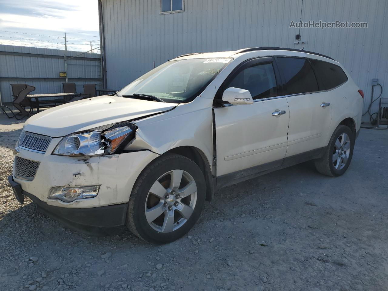 2012 Chevrolet Traverse Lt White vin: 1GNKRGED4CJ362213