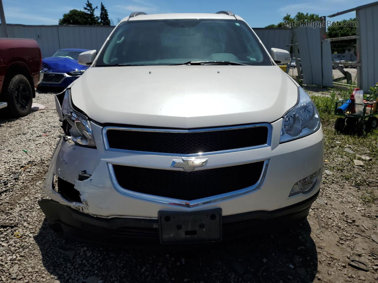 2011 Chevrolet Traverse Lt White vin: 1GNKRGED5BJ127012