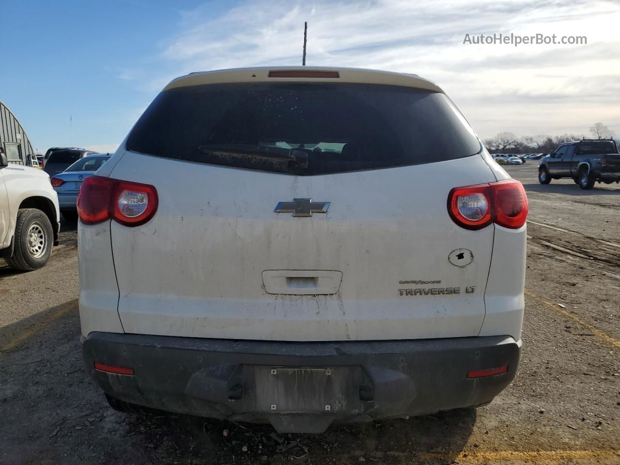 2012 Chevrolet Traverse Lt White vin: 1GNKRGED6CJ378932