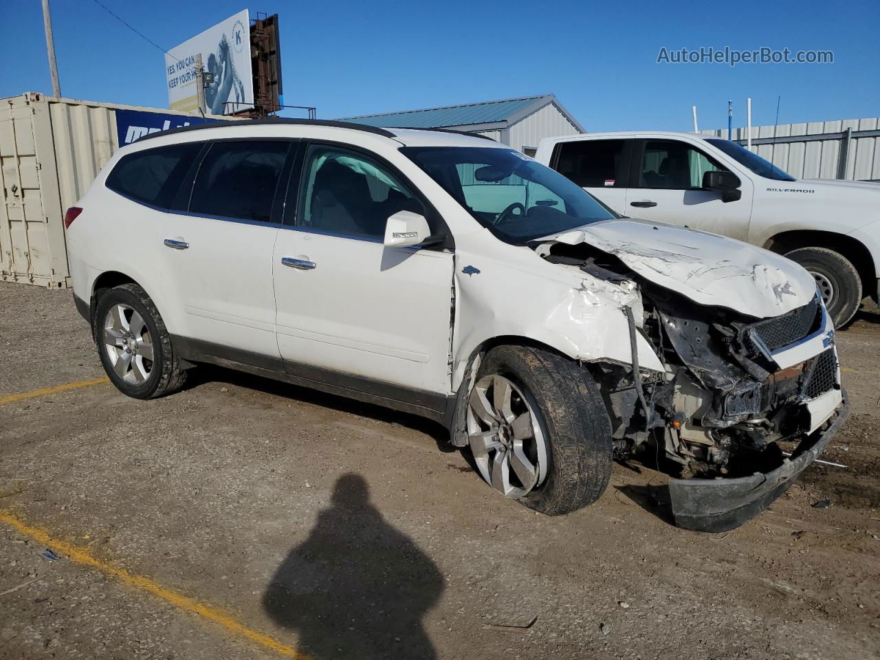 2012 Chevrolet Traverse Lt White vin: 1GNKRGED6CJ378932