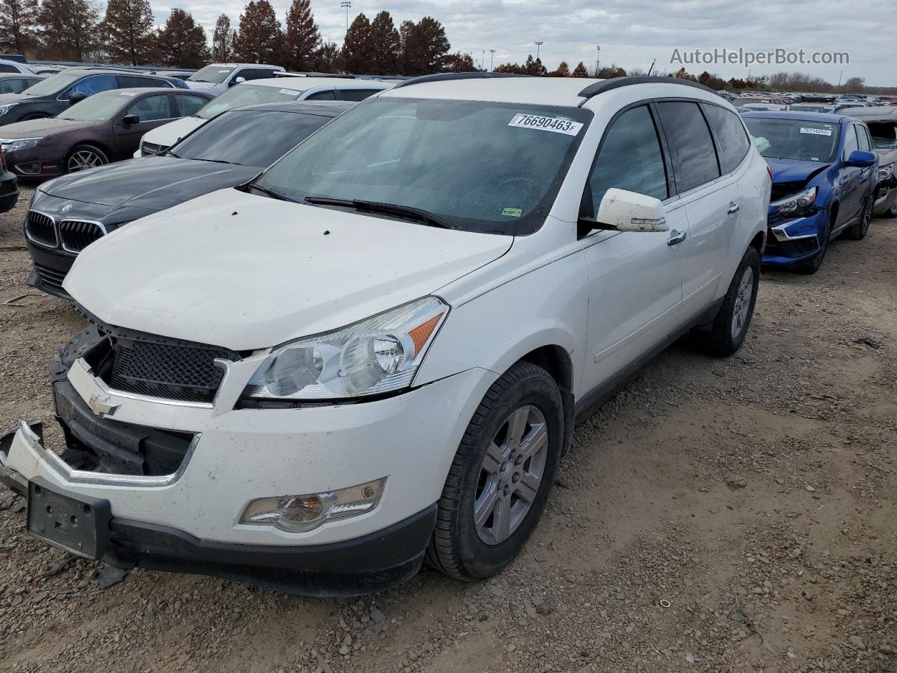 2012 Chevrolet Traverse Lt White vin: 1GNKRGED8CJ126969