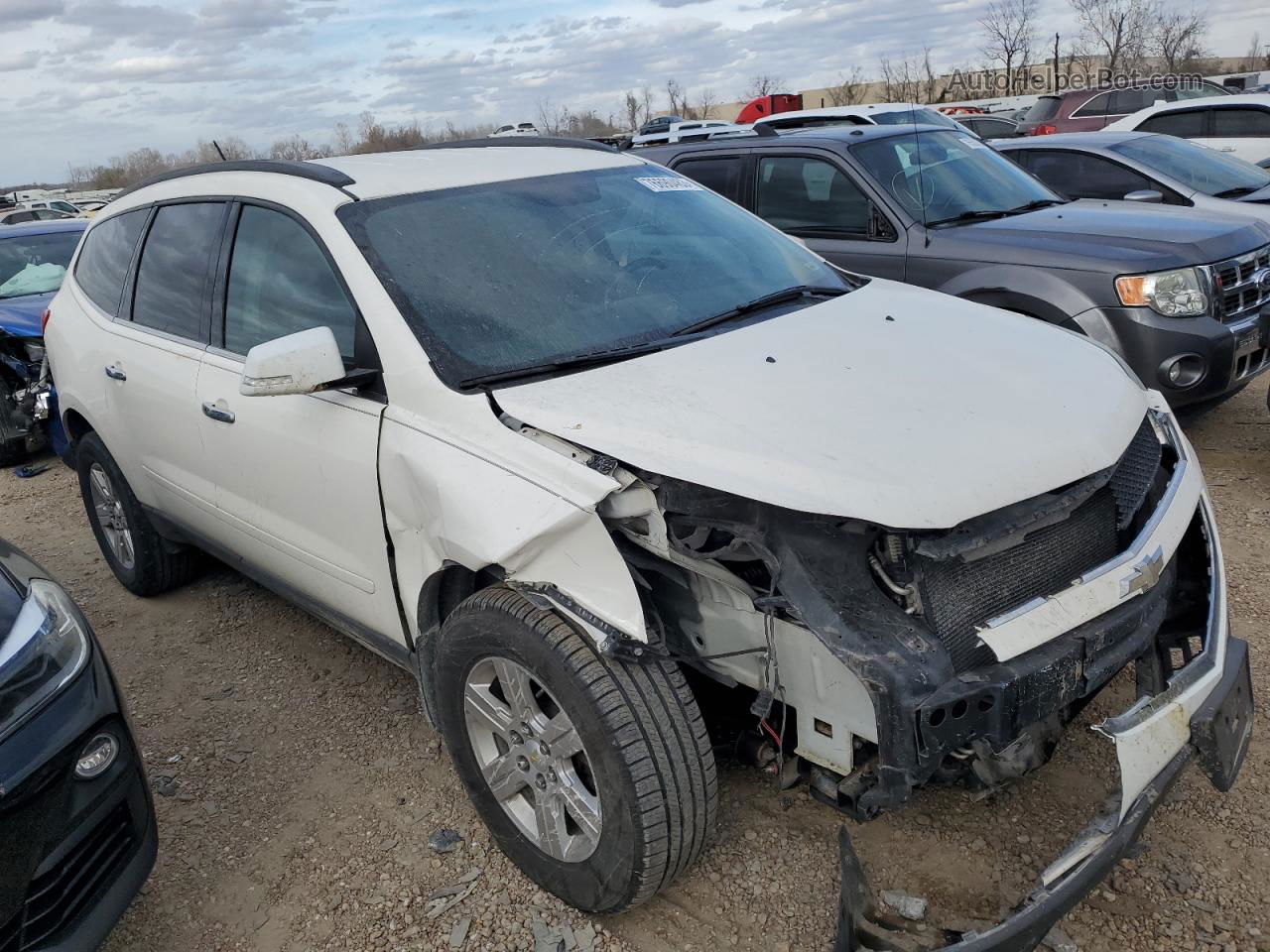 2012 Chevrolet Traverse Lt White vin: 1GNKRGED8CJ126969