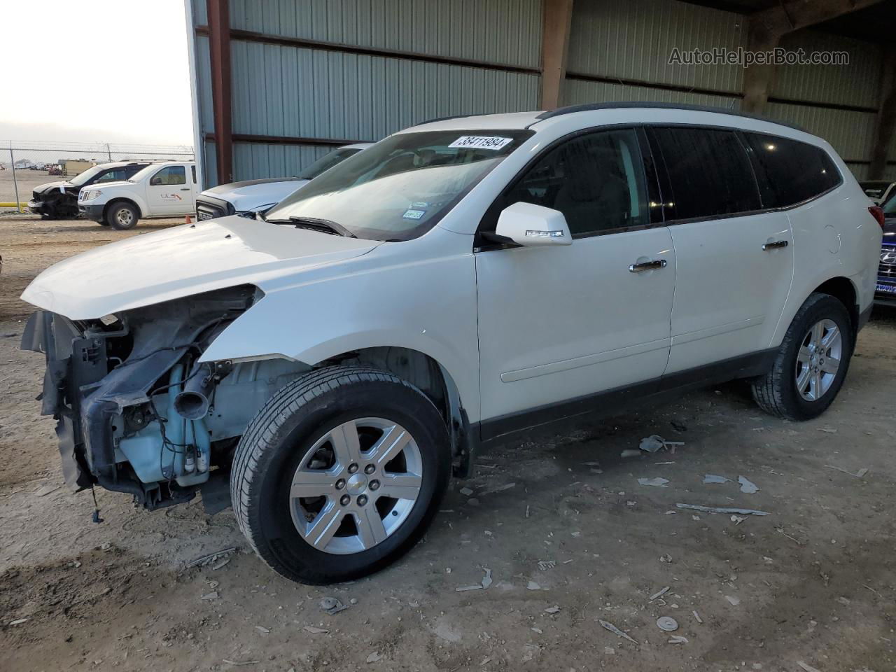 2012 Chevrolet Traverse Lt White vin: 1GNKRGED9CJ391982