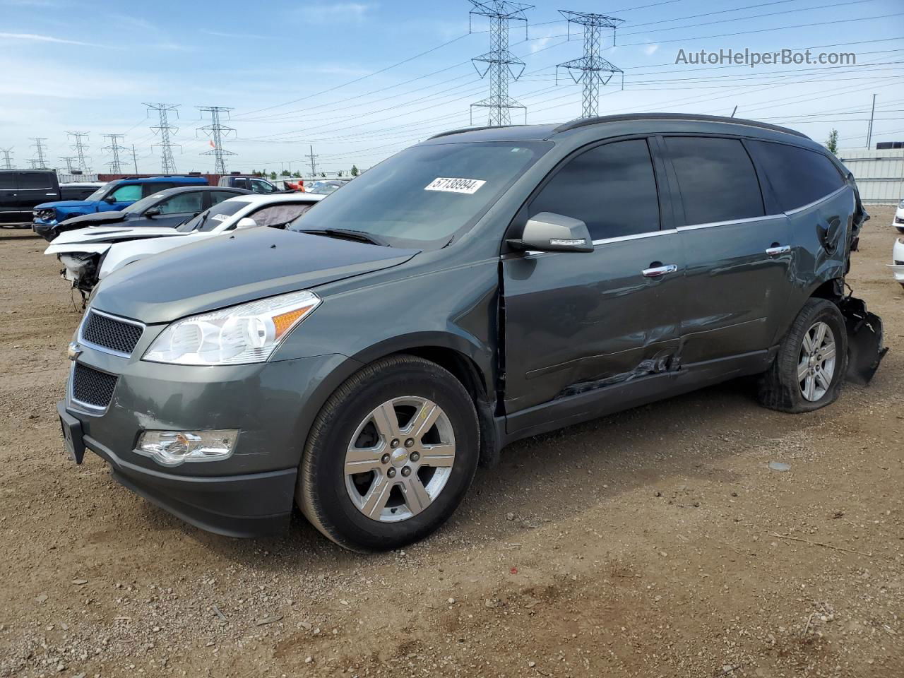 2011 Chevrolet Traverse Lt Зеленый vin: 1GNKRGEDXBJ237845