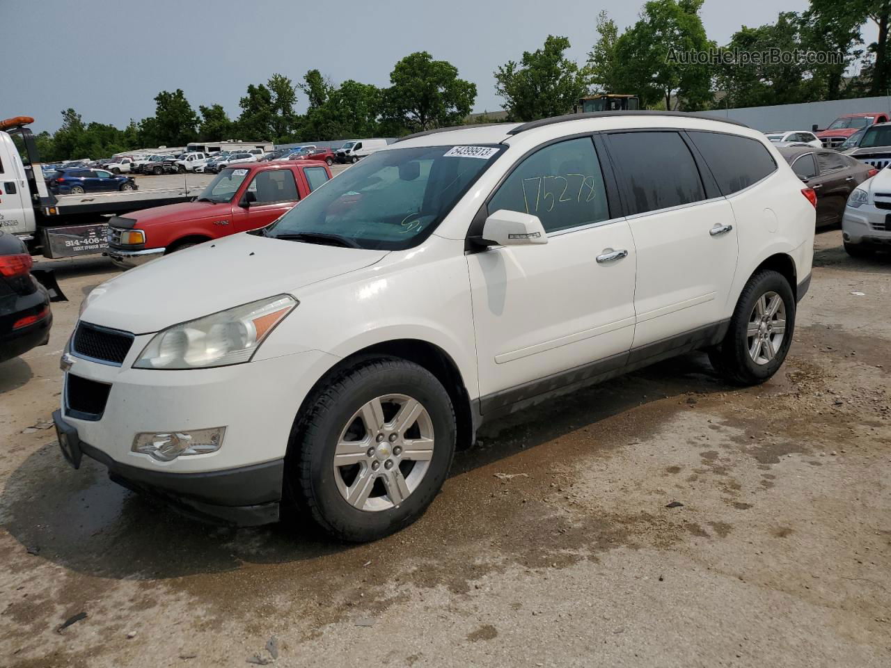 2011 Chevrolet Traverse Lt White vin: 1GNKRGEDXBJ278105