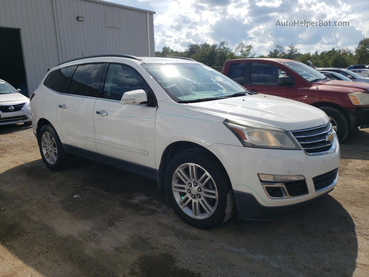 2014 Chevrolet Traverse Lt White vin: 1GNKRGKD2EJ266555