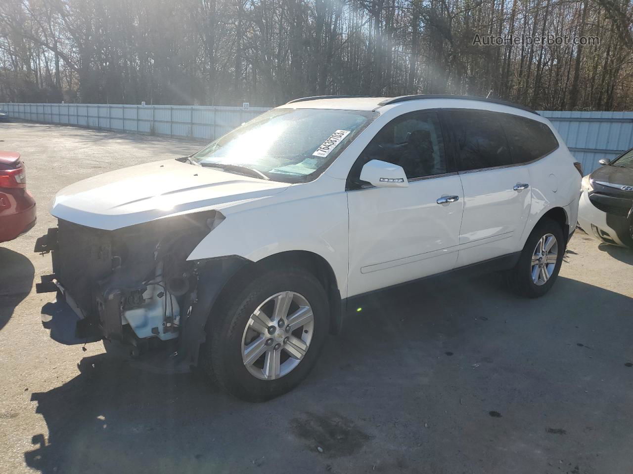 2014 Chevrolet Traverse Lt White vin: 1GNKRGKD7EJ320237