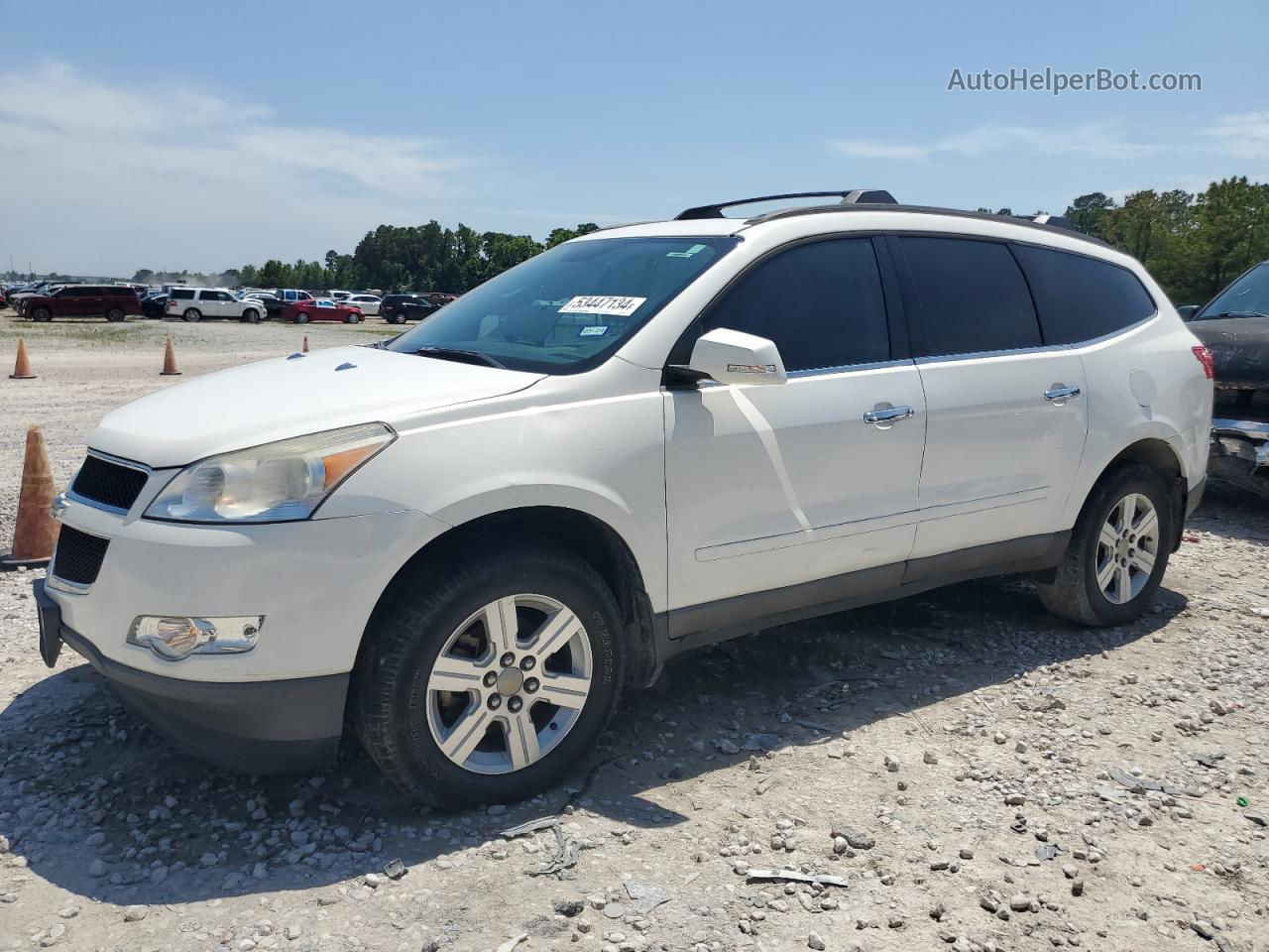 2011 Chevrolet Traverse Lt White vin: 1GNKRJED3BJ160183