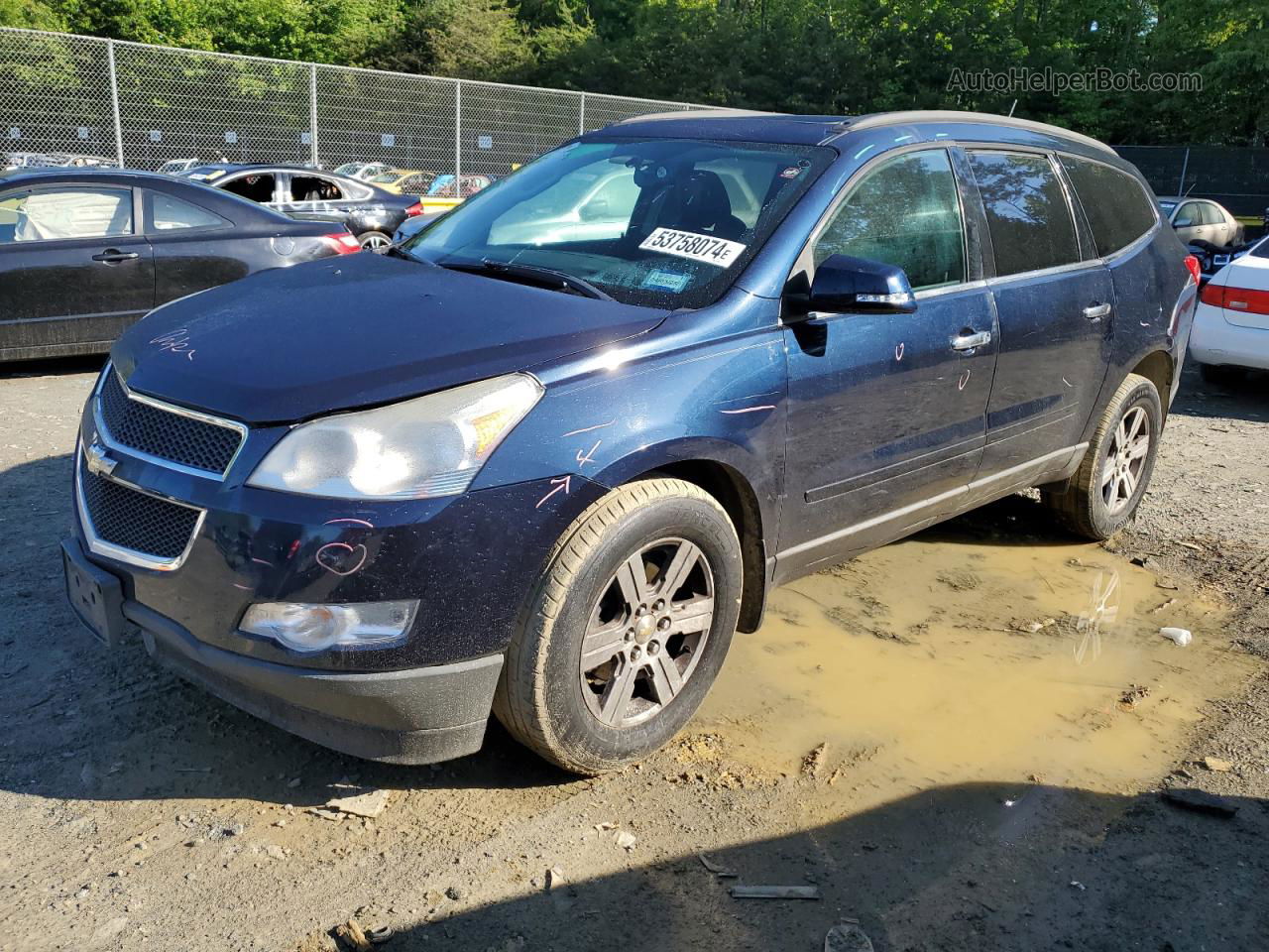 2012 Chevrolet Traverse Lt Blue vin: 1GNKRJED7CJ197237