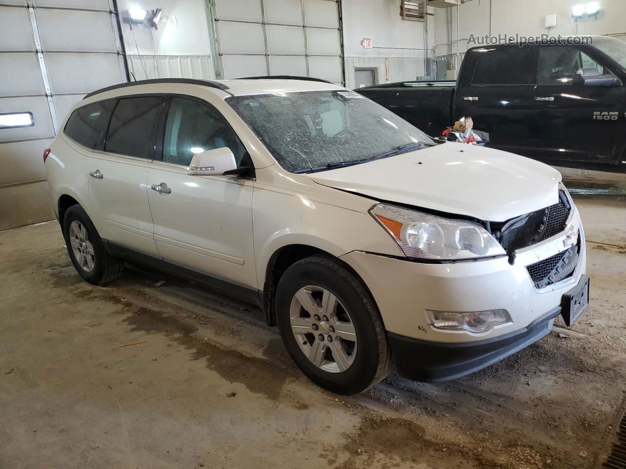 2012 Chevrolet Traverse Lt White vin: 1GNKRJED9CJ399478