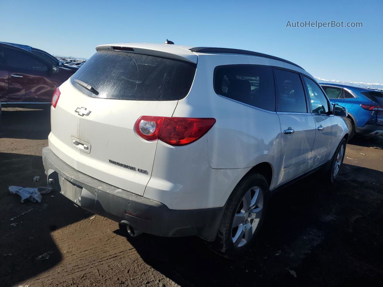 2012 Chevrolet Traverse Ltz White vin: 1GNKRLED2CJ232004