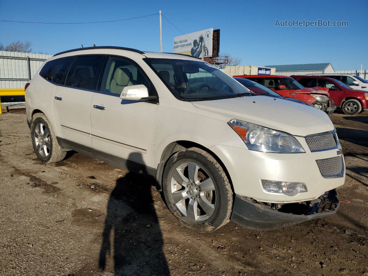 2012 Chevrolet Traverse Ltz White vin: 1GNKRLED5CJ343761