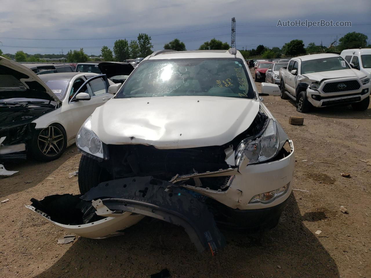 2012 Chevrolet Traverse Ltz White vin: 1GNKRLED9CJ179589