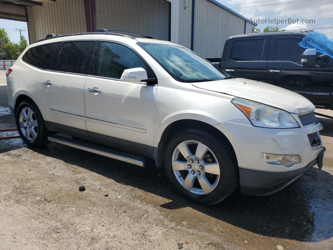 2012 Chevrolet Traverse Ltz White vin: 1GNKRLED9CJ411169