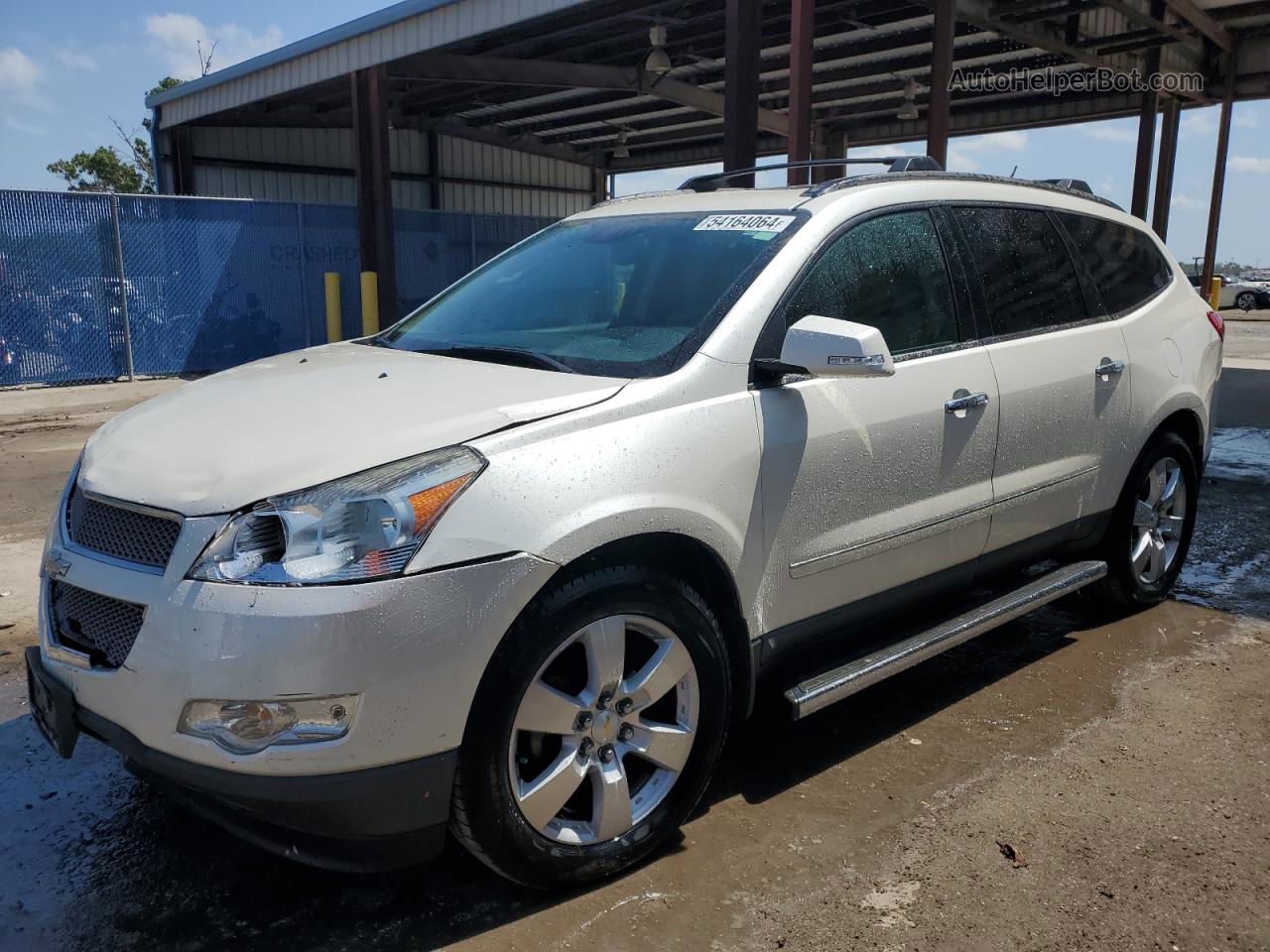 2012 Chevrolet Traverse Ltz White vin: 1GNKRLED9CJ411169