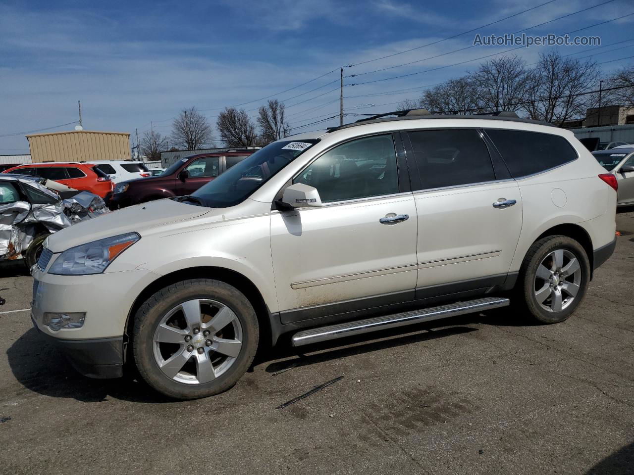 2012 Chevrolet Traverse Ltz White vin: 1GNKRLEDXCJ222305