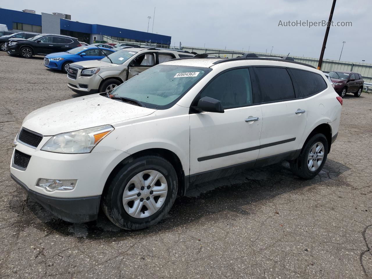 2011 Chevrolet Traverse Ls White vin: 1GNKVEED6BJ110493