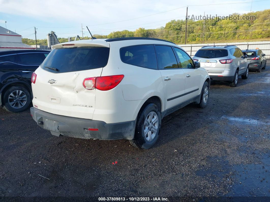 2012 Chevrolet Traverse Ls White vin: 1GNKVFED3CJ411892