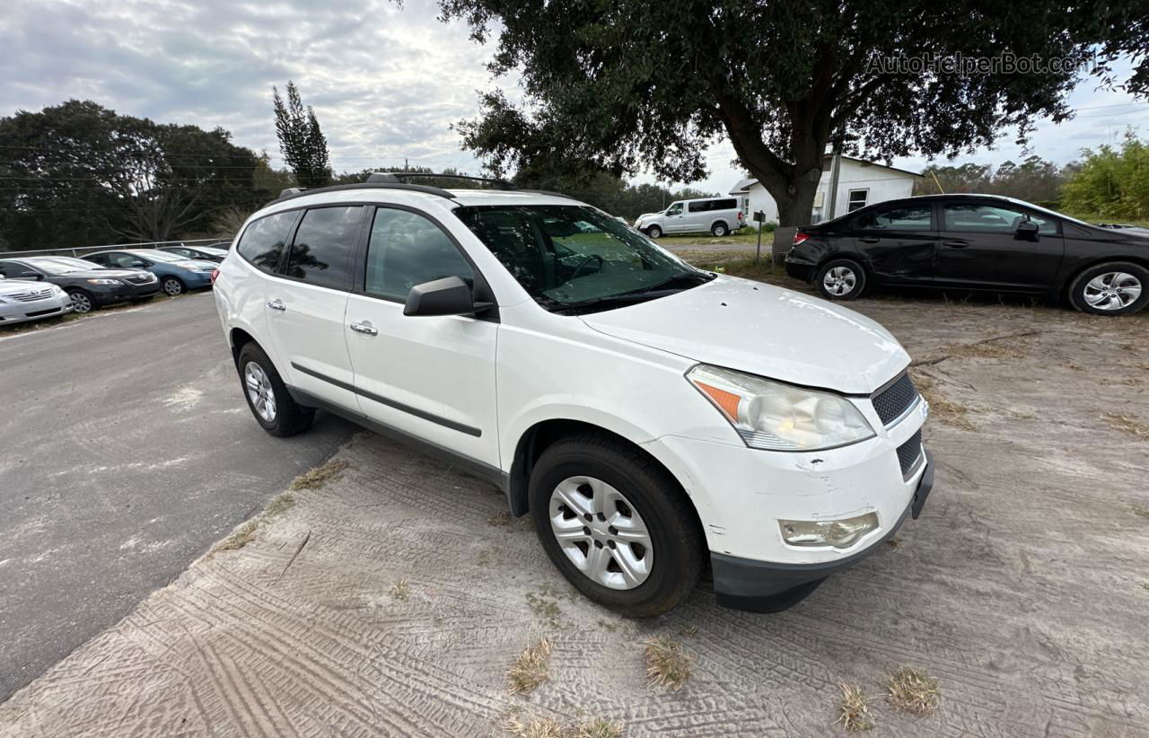 2012 Chevrolet Traverse Ls White vin: 1GNKVFED5CJ127650