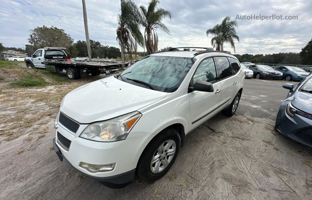 2012 Chevrolet Traverse Ls White vin: 1GNKVFED5CJ127650