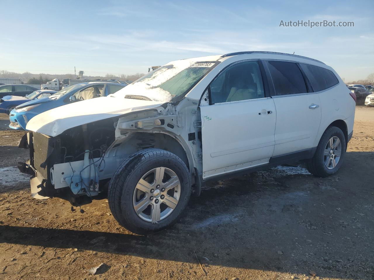 2011 Chevrolet Traverse Lt White vin: 1GNKVGED1BJ376273