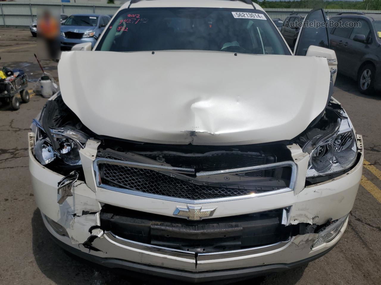 2012 Chevrolet Traverse Lt White vin: 1GNKVGED3CJ408125